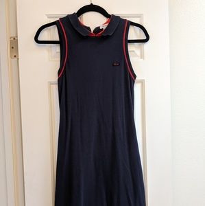 Lacoste Racer Back Navy Dress with Red Accents